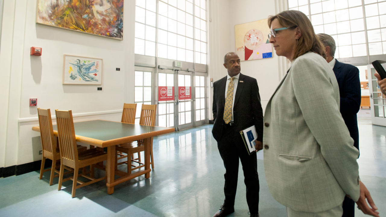 Administrators on library tour