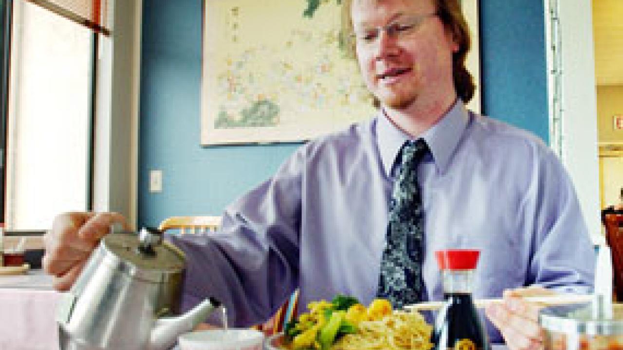 Scholar Timothy Morton says the Western penchant for Chinese foodstems from the Romantic era. Going to ethnic restaurants, he says, allows people to &ldquo;try on&rdquo; another culture through its food. The new English professor, who finds interdiscip