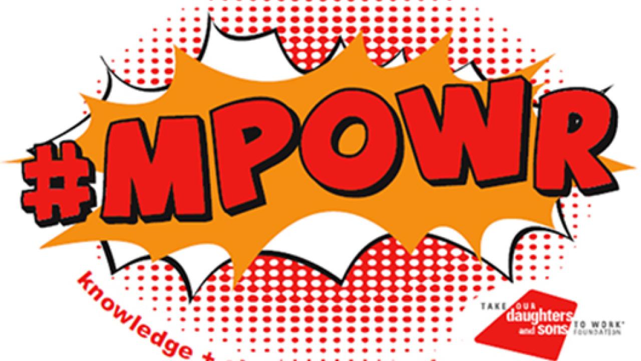 Graphic: "#MPOWR" logo, like in a Batman cartoon, with the letters jumping out at you