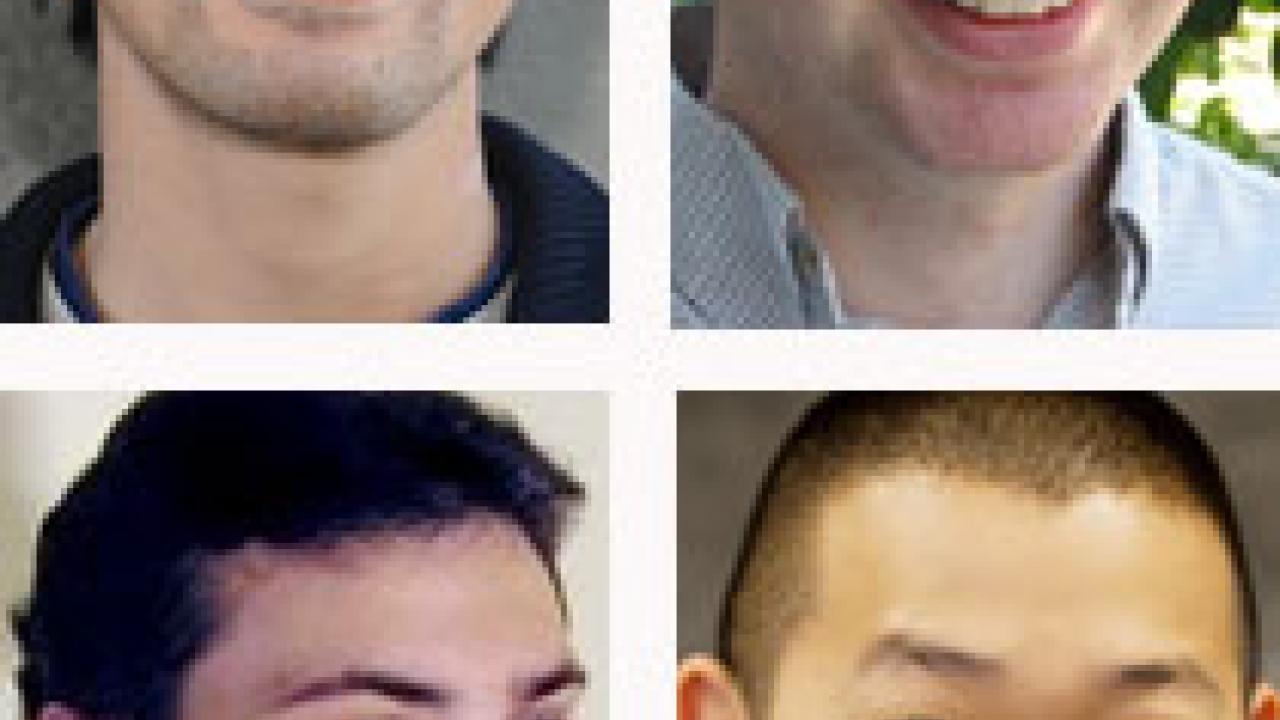 Clockwise from top left: UC Davis faculty members Louie Yang, Stephen O'Driscroll, Ken Loh and Ilias Tagkopoulos