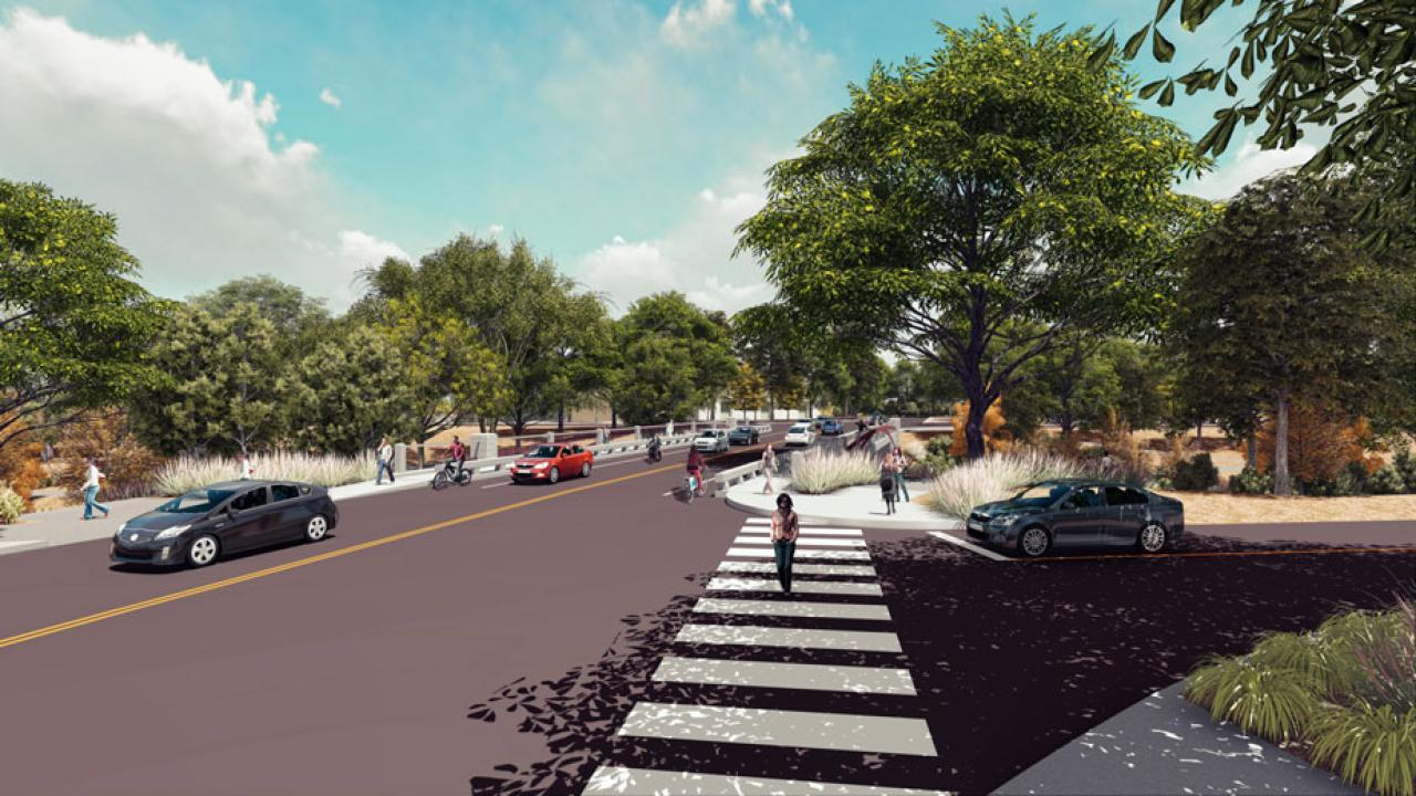 New La Rue Road bridge, ground level, rendering