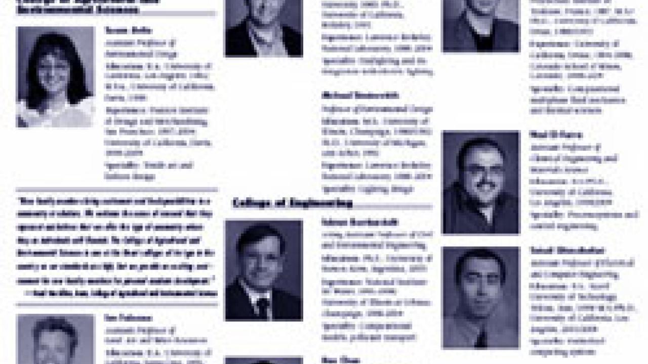 For look at UC Davis' about 120 new hires for 2004-05, see <a href="http://www.dateline.ucdavis.edu/newfaculty2004.pdf">http://www.dateline.ucdavis.edu/newfaculty2004.pdf</a> </p>