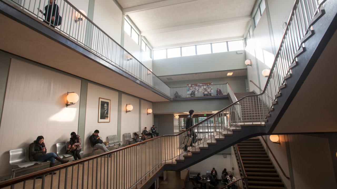Olson Hall interior, staircasze