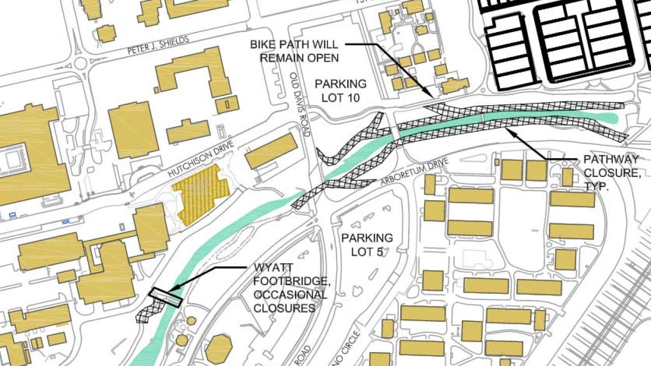 Arboretum pathway closure map, Feb. 27-Sept. 27, 2017