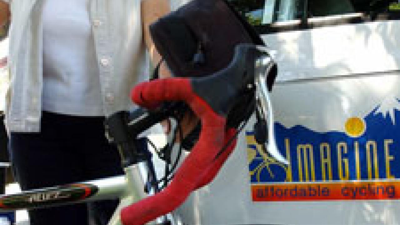 Nancy Redpath says her work on campus as an administrative assistant and off campus as the operator of the Davis-based bicycling tour company, Imagine Tours, complement each other.