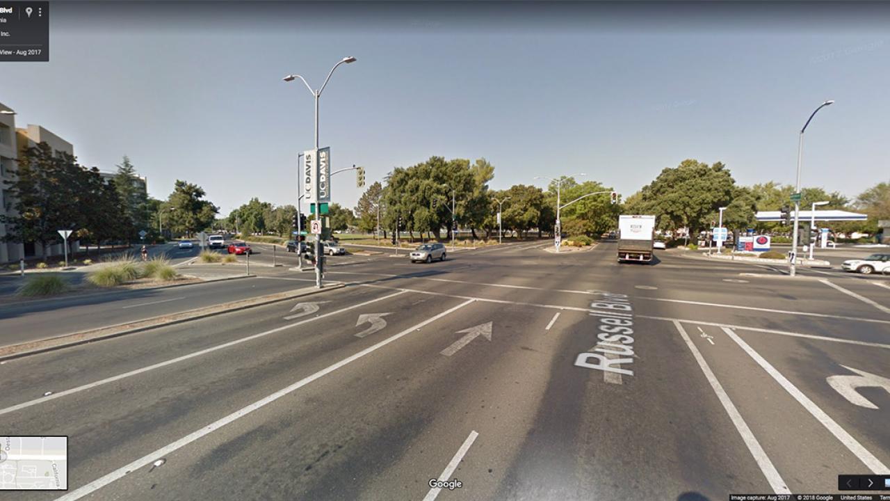 Google Street View of the intersection of Russell Boulevard and Anderson Road.