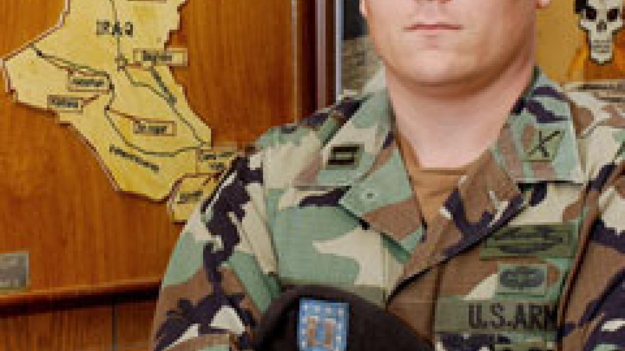 Russ Meyer learned he had been offered the opportunity to teach ROTC at UC Davis earlier this year while leading an Army combat unit in Iraq. The new assistant adjunct professor says he is discouraged by the way the war has been portrayed in the