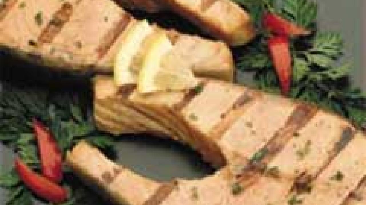 photo: two salmon steaks on a platter