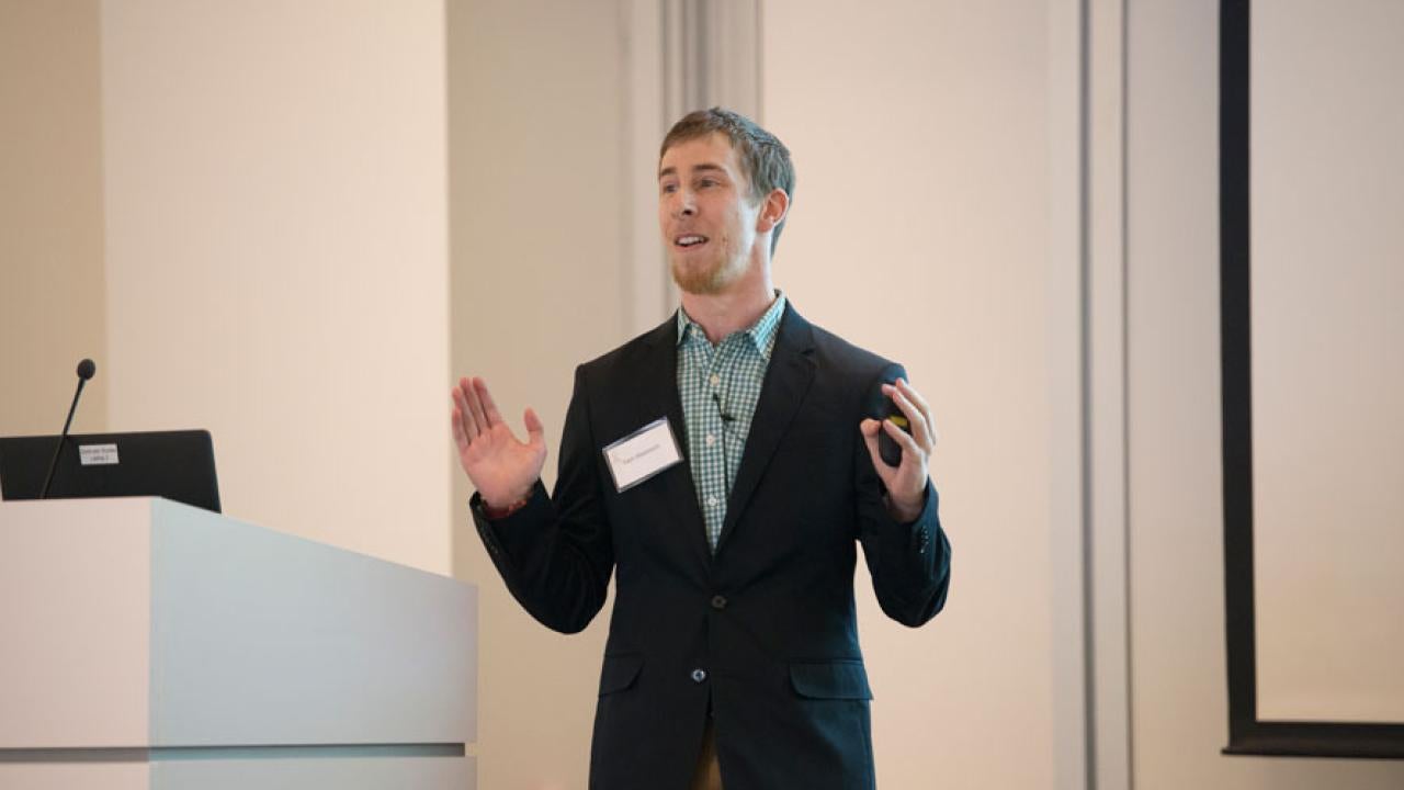 Sam Westreich gives Grad Slam presentation.