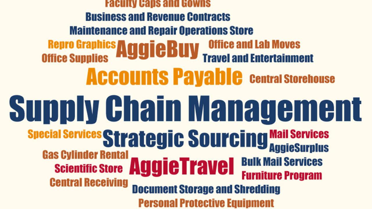 Supply Chain Management word cloud