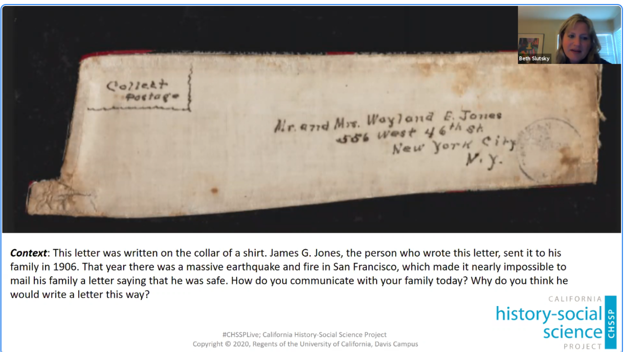 History lesson, written on a shirt collar