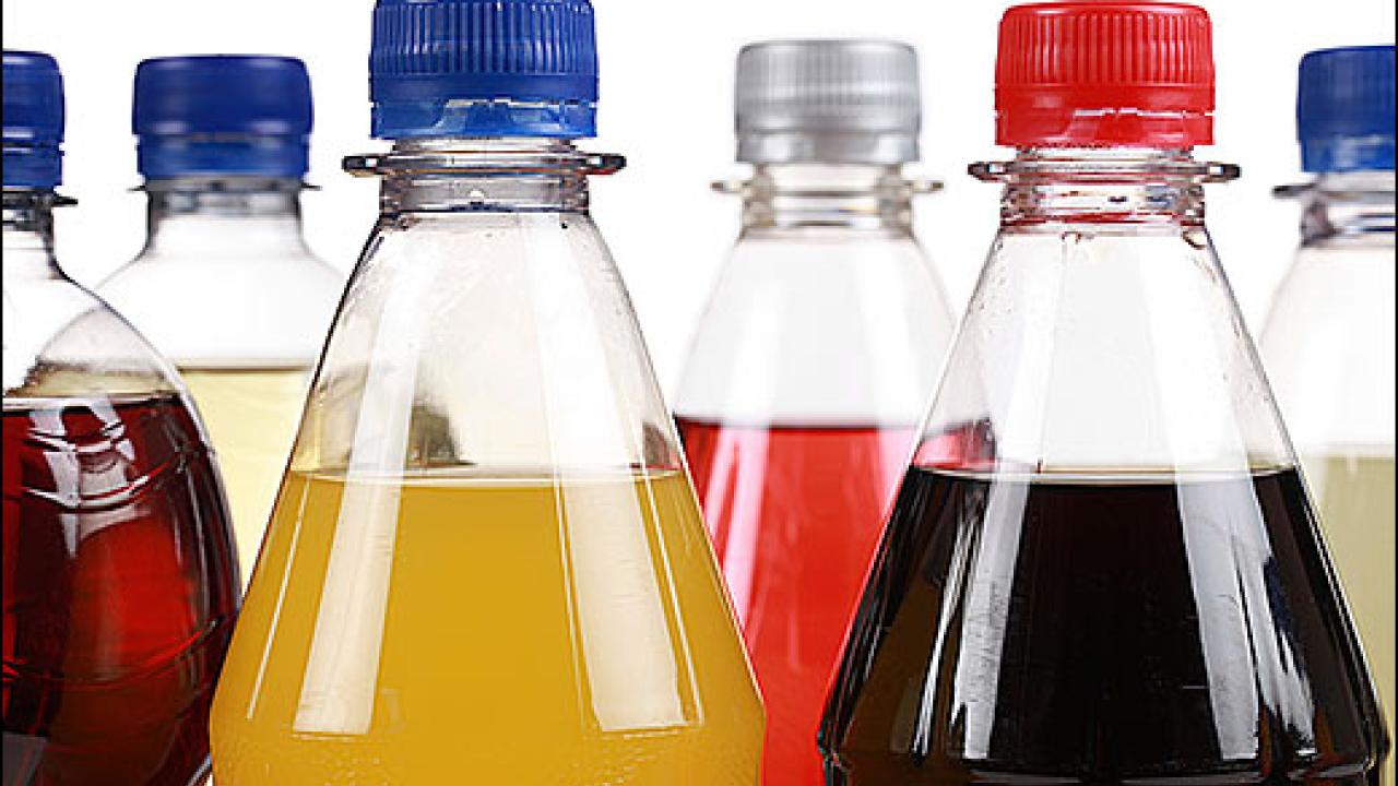 A number of bottles of soda