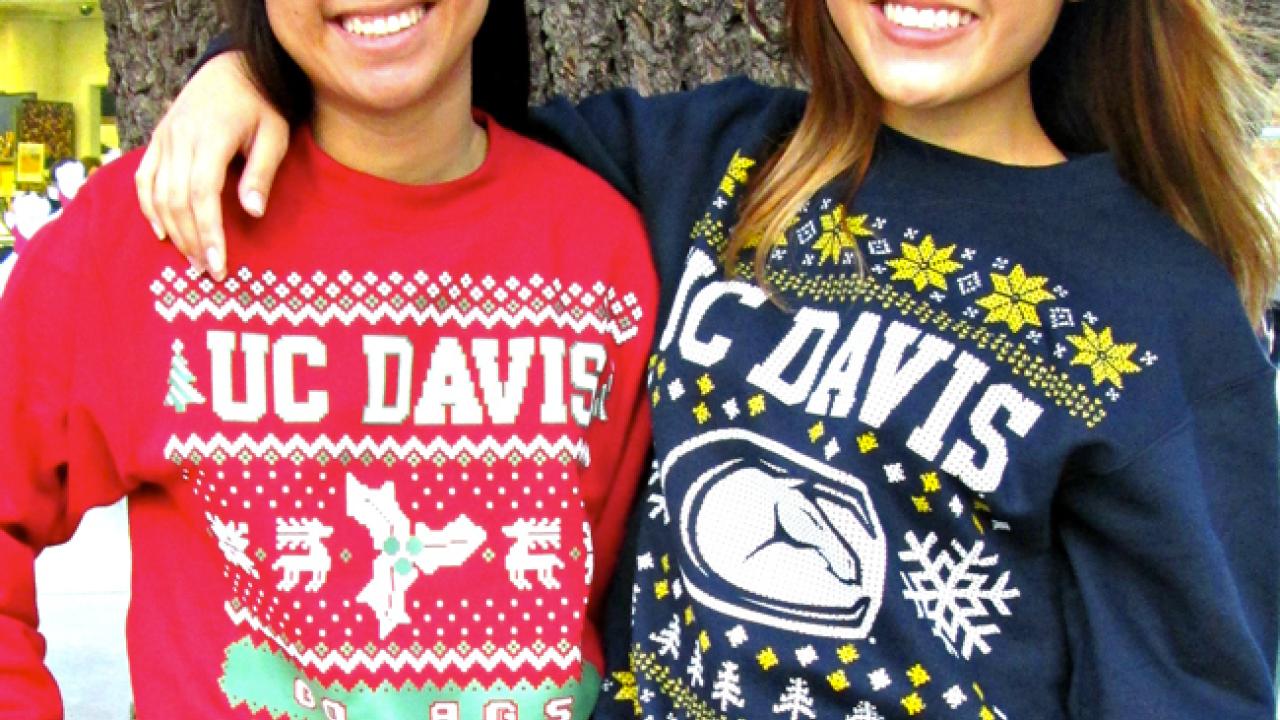 Photo: Students in Ugly Sweaters, red and blue