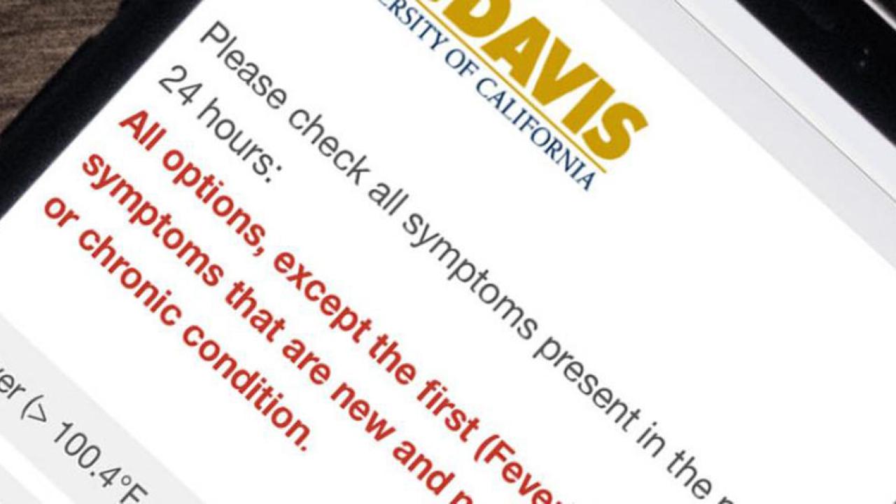 Symptom survey on smartphone screen