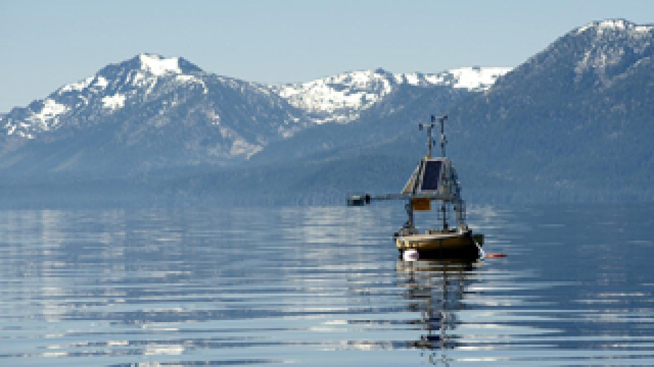 A monitoring station at Lake Tahoe, California. (Gregory Urquiaga/UC Davis photo)