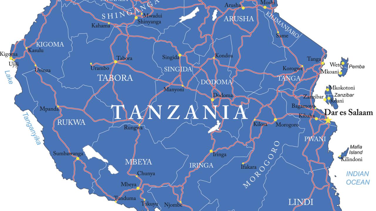 Tanzania map