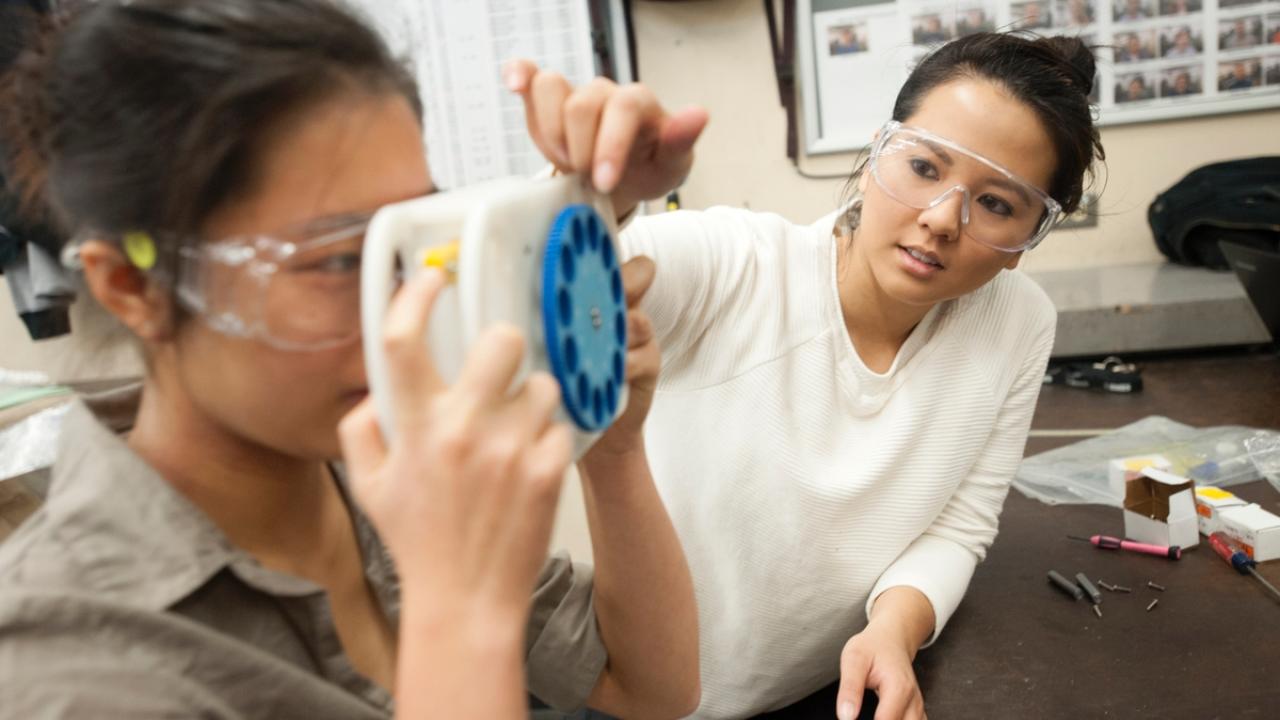 A photo of Rose Truong with VisionFinder.