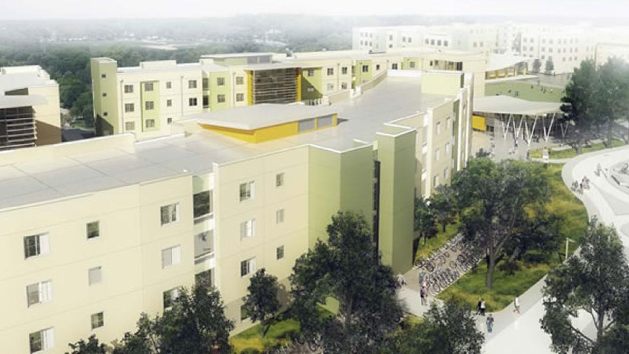 Drawing: Tercero 4 student housing project, rendering.