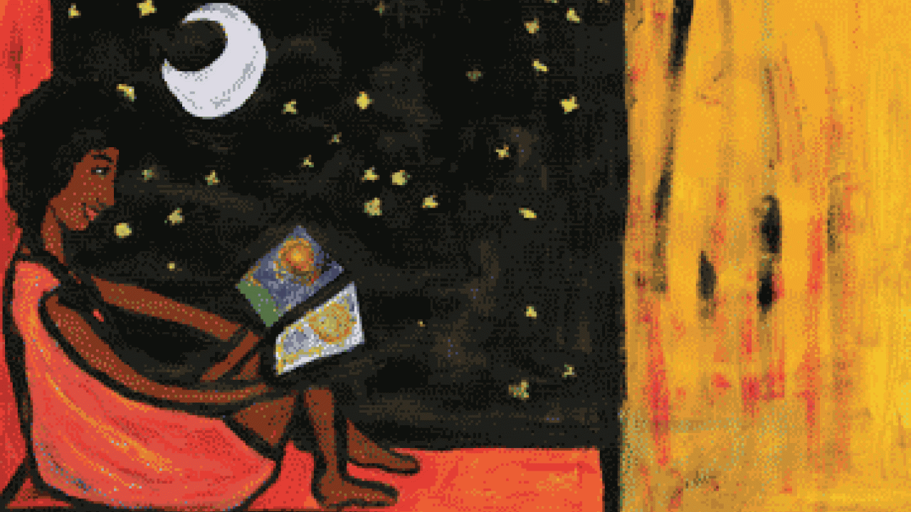 Graphic: cover from Thomas book of African American child reading