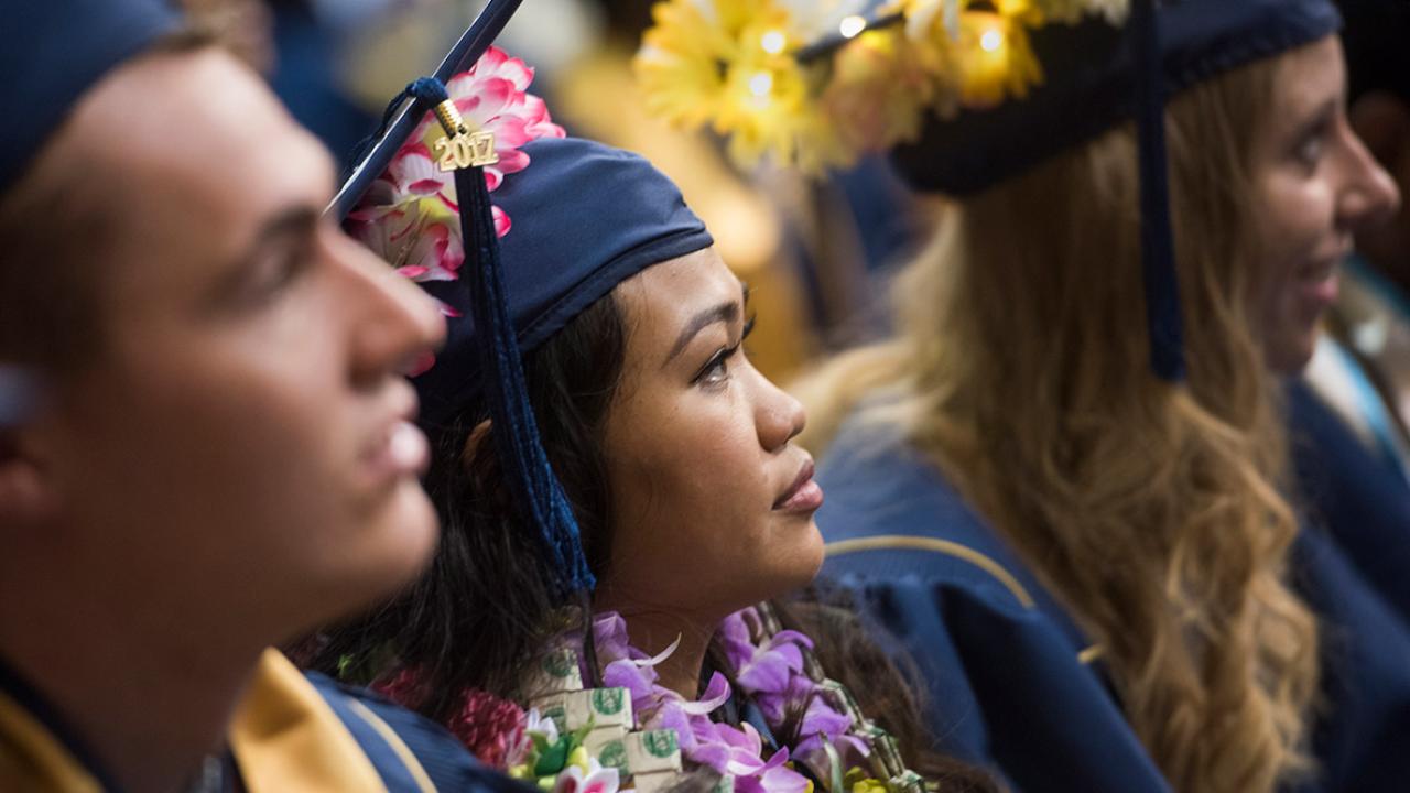 Students at commencement.