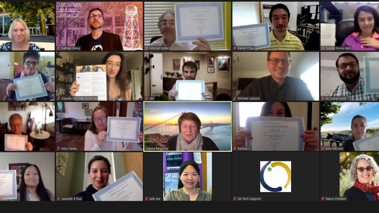 Screenshot of video conference call.