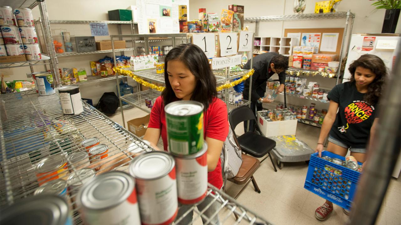 Students work in The Pantry.