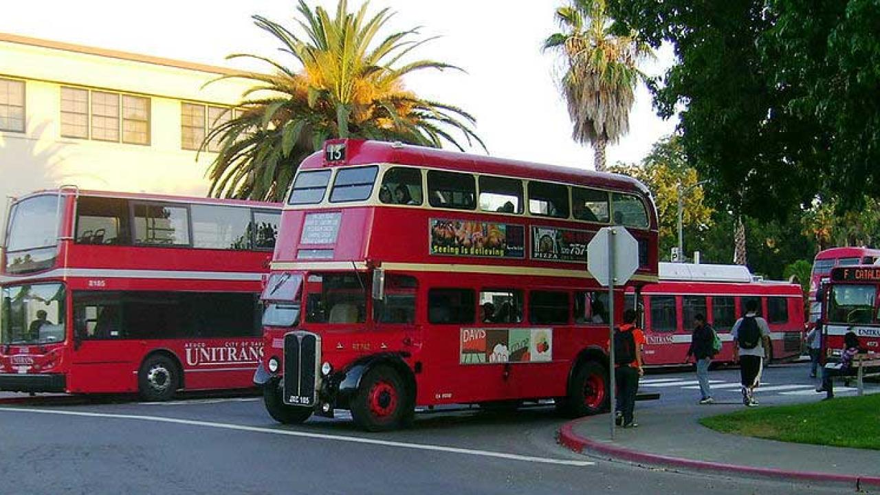 Unitrans buses at Memorial Union Terminal