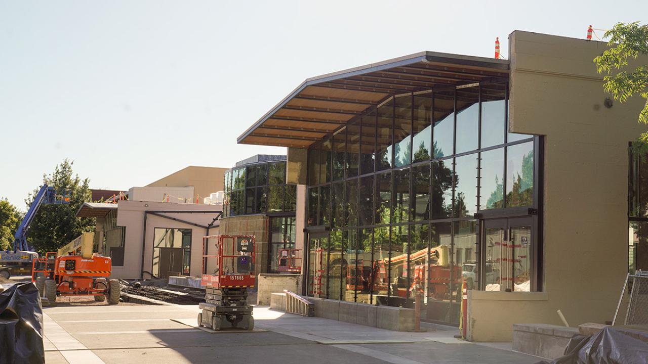 Walker Hall under construction.