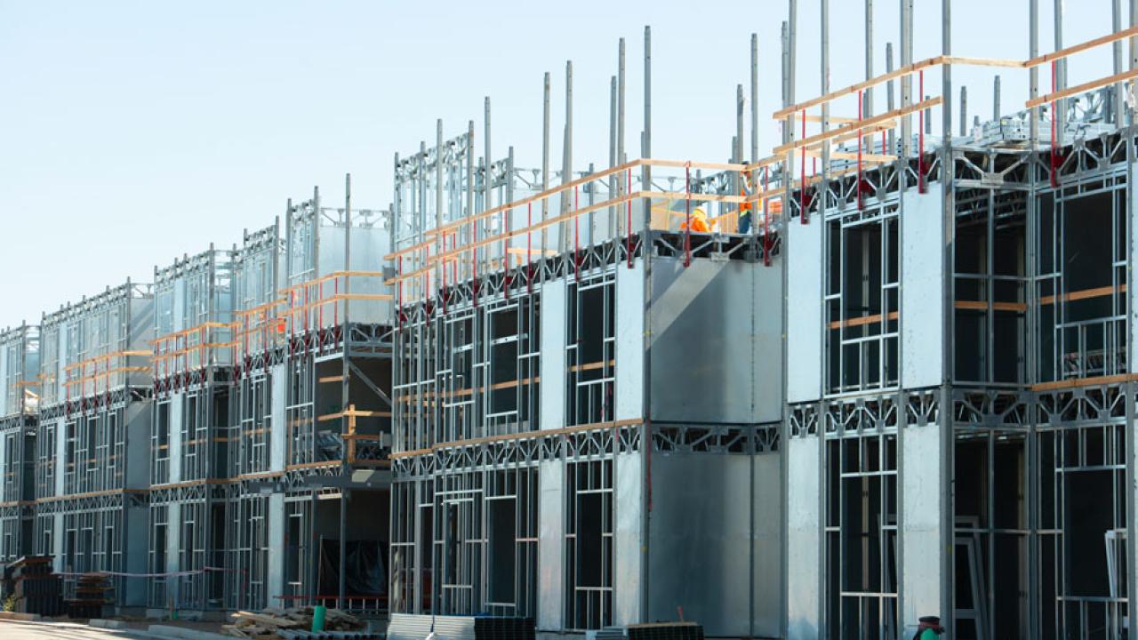 Apartment construction at UC Davis West Village Expansion