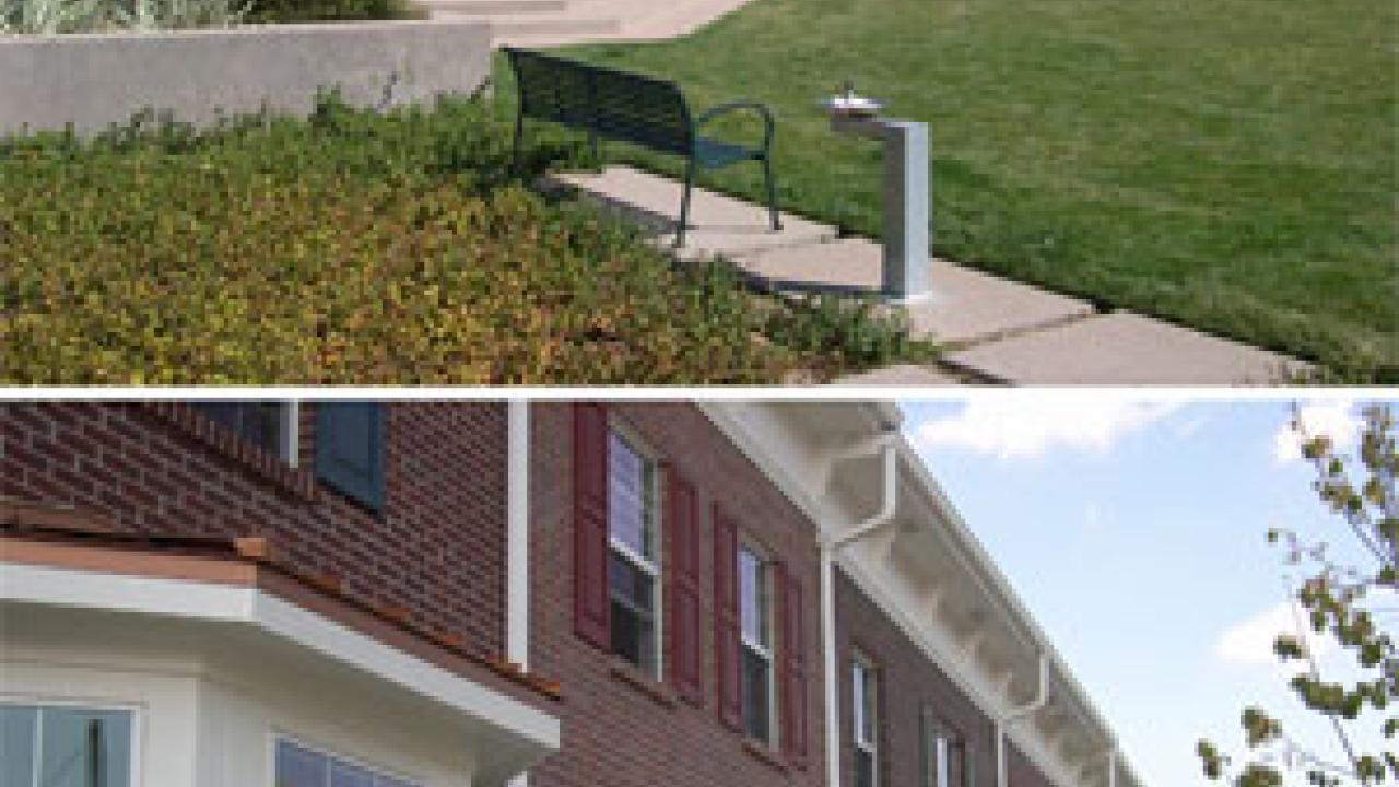 These photos show single-family and multi-family housing units that were recently developed for a mixed-use community called Bradburn Village in Westminster, Colo. Designs for Phase One of the West Village project are expected to be similar to t