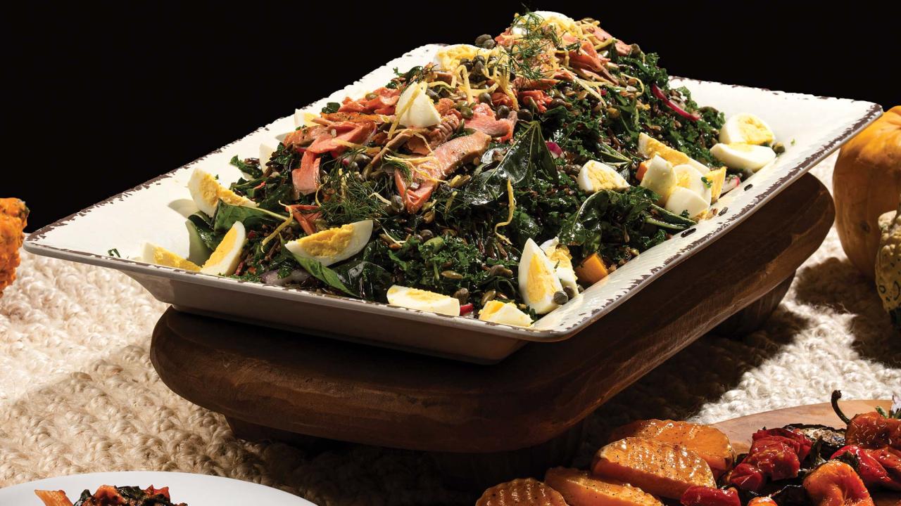 Photo of a large platter of salad