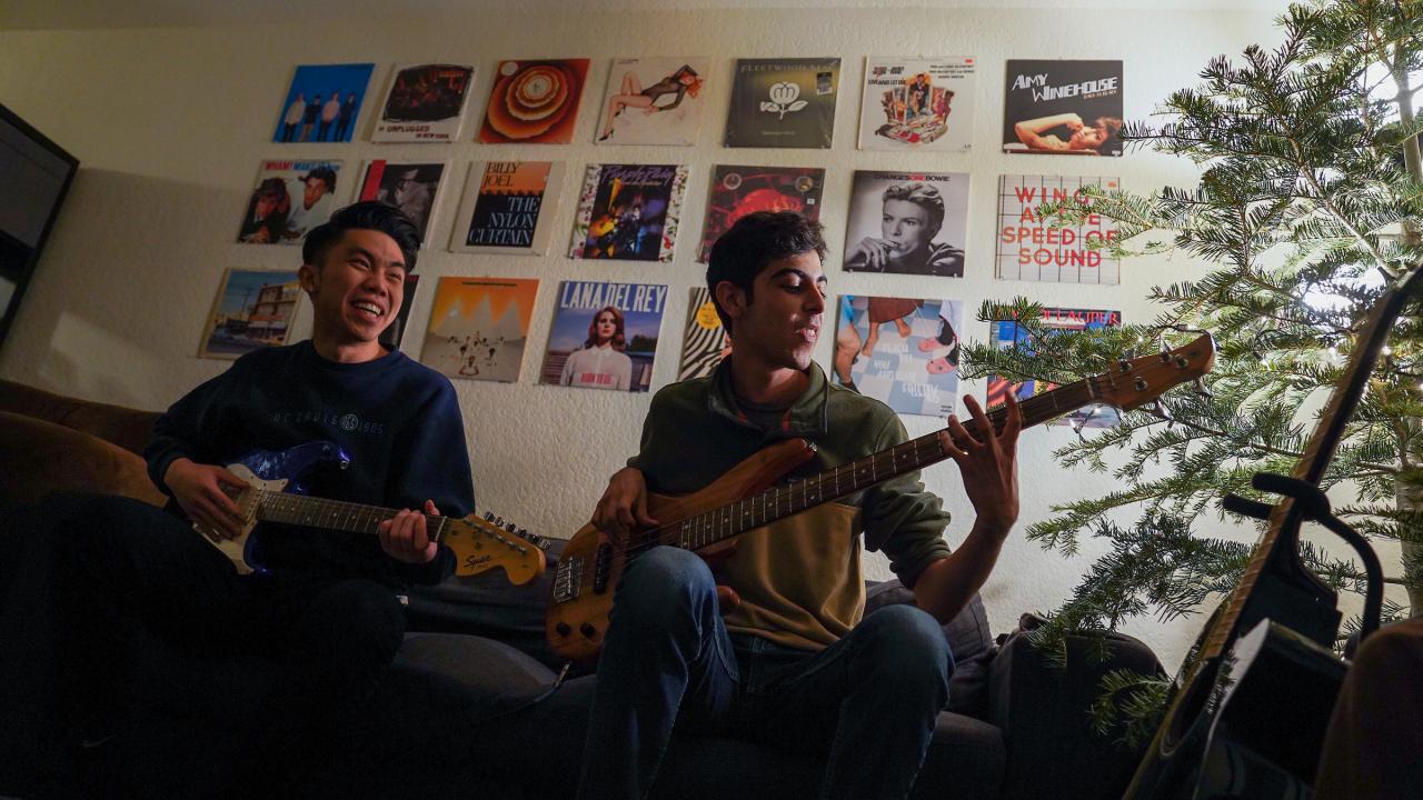 double major and friend play bass