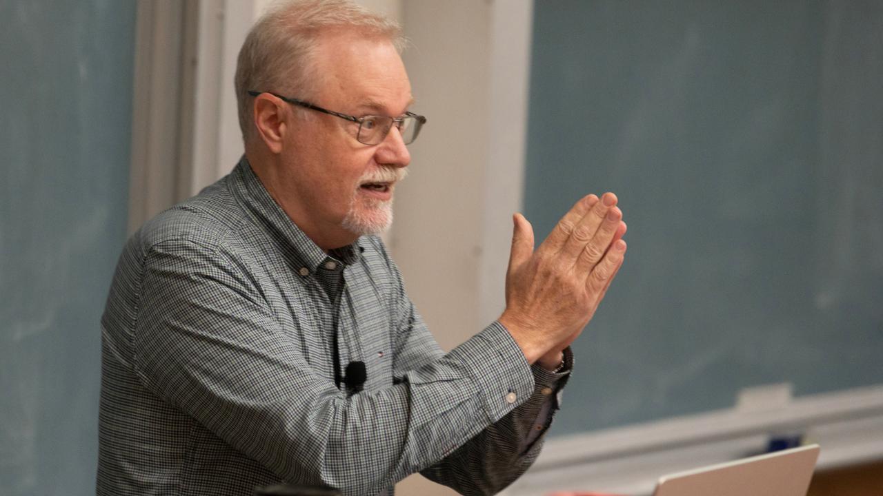 Man in front of classroom