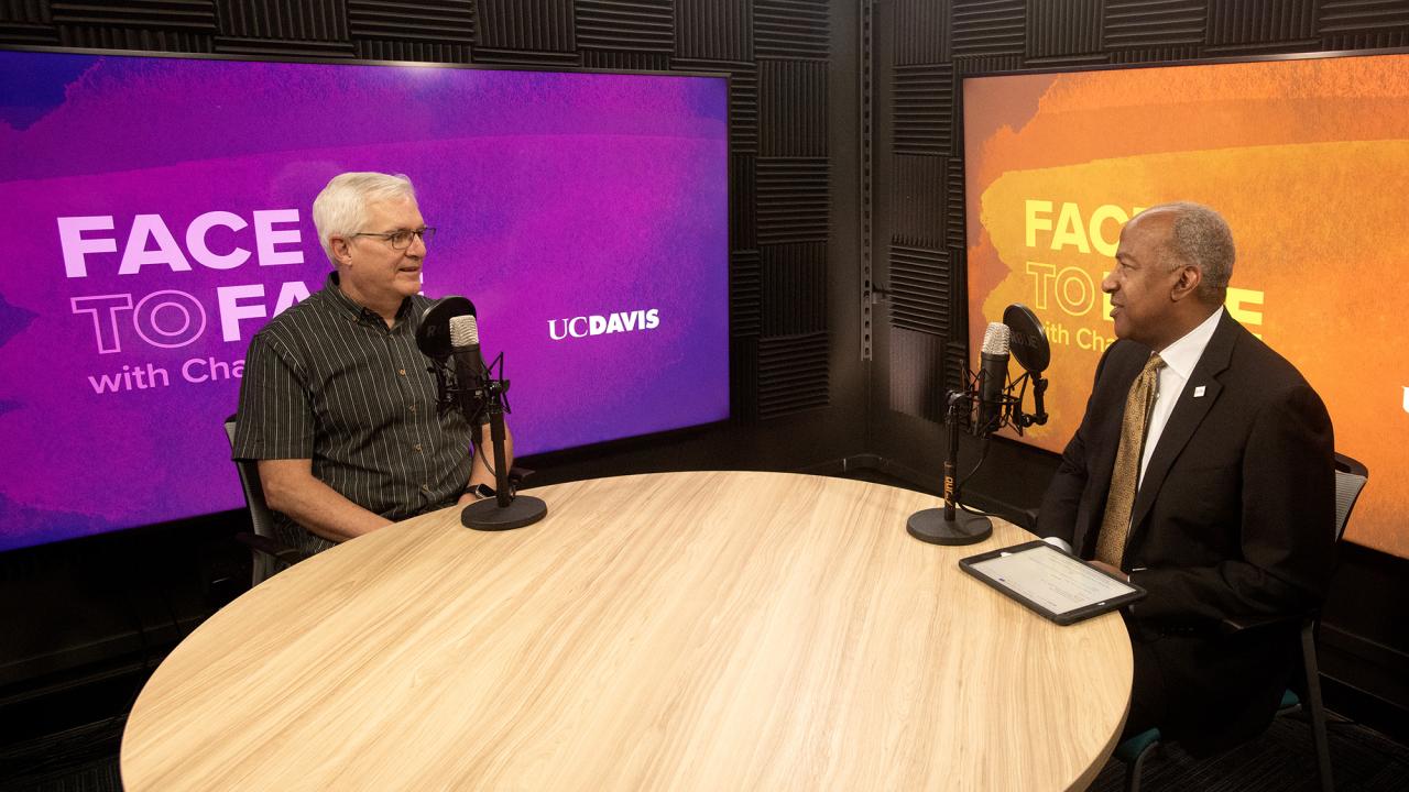 Chancellor Gary May with John Conway