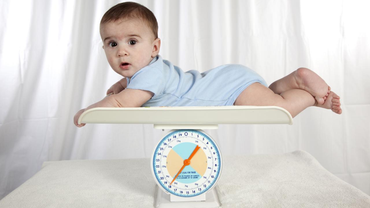 baby on scale