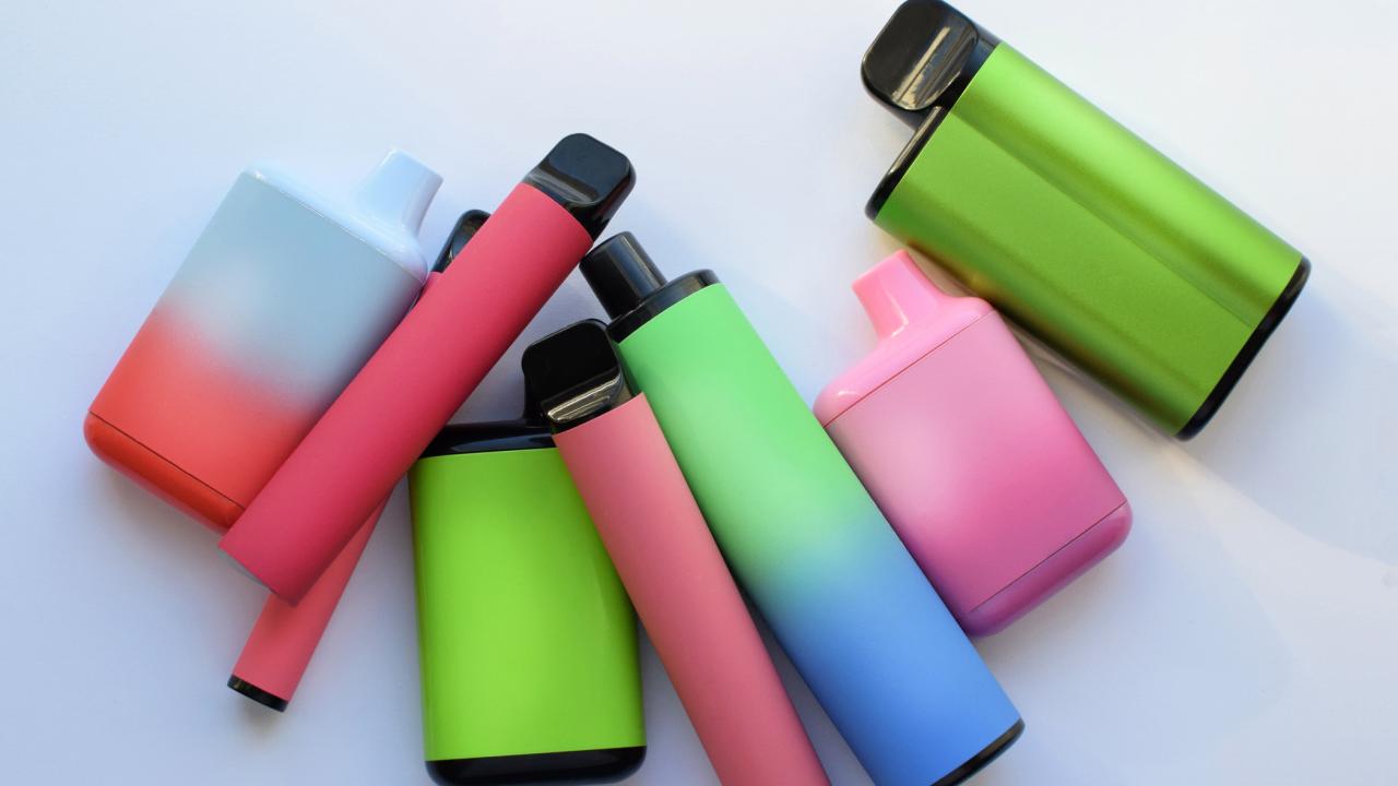 Electronic cigarettes in different colors and shapes