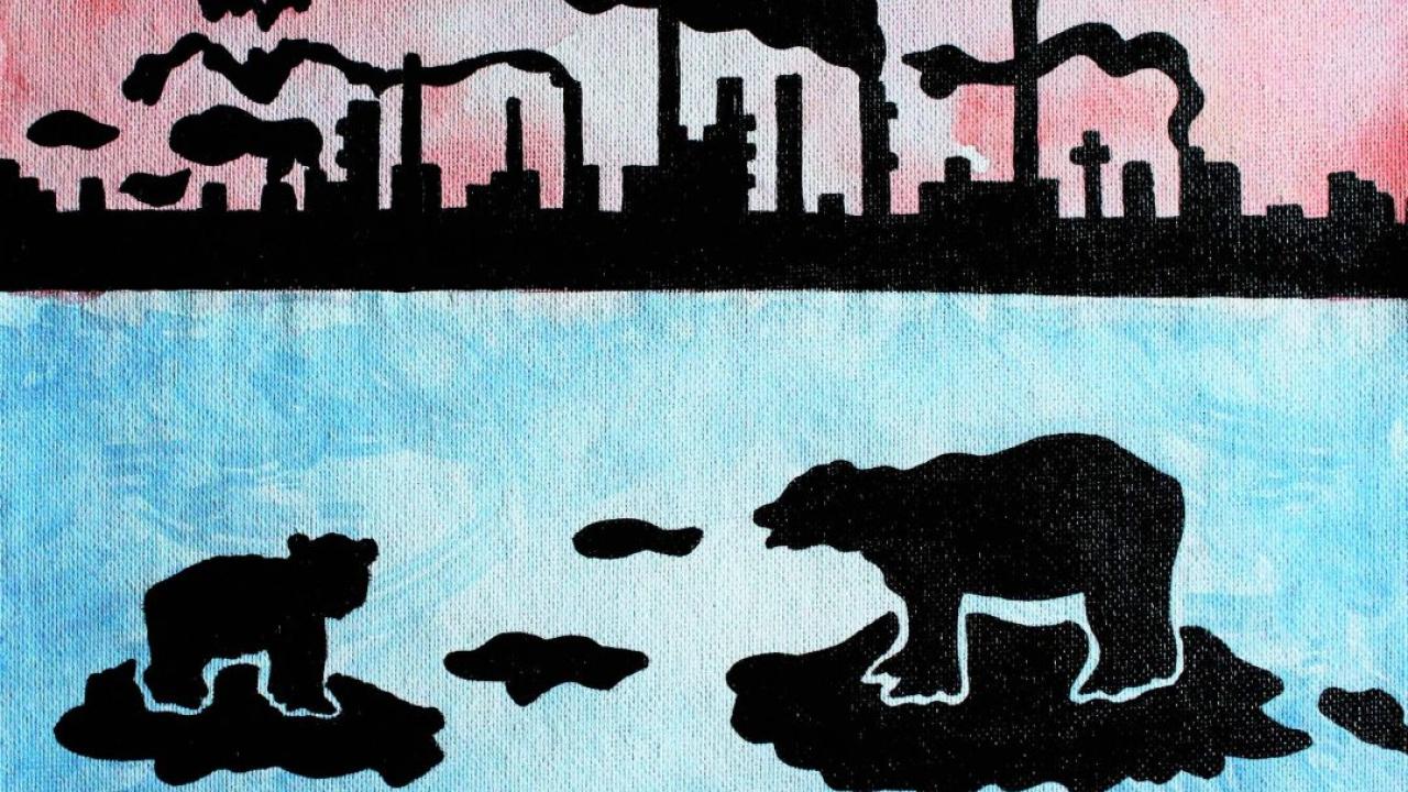 Painting of bears by Mina Bedogne