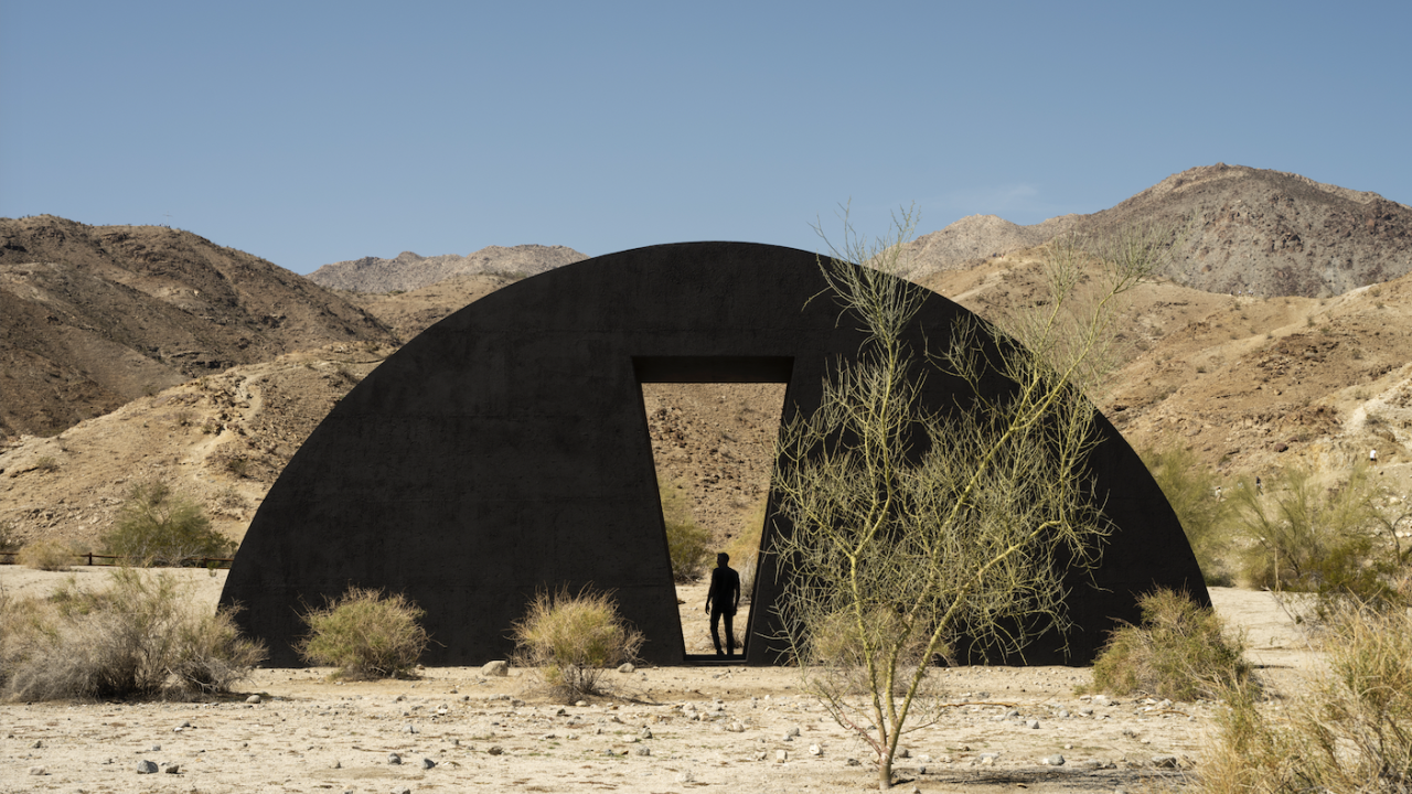 UC Davis Art Lecture Series features Torkwase Dyson whose work explores ecology, infrastructure, and architecture this upcoming week. Picture details: Torkwase Dyson, Liquid A Place (Lance Gerber/ photography, Courtesy of the artists and Desert X).