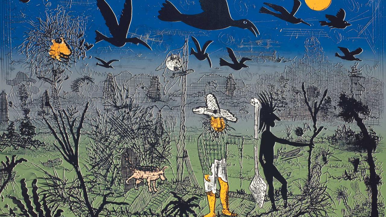 Evening look in abstract painting