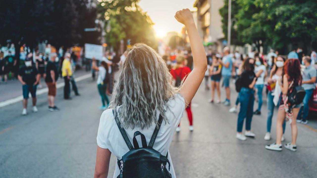 Women at rally