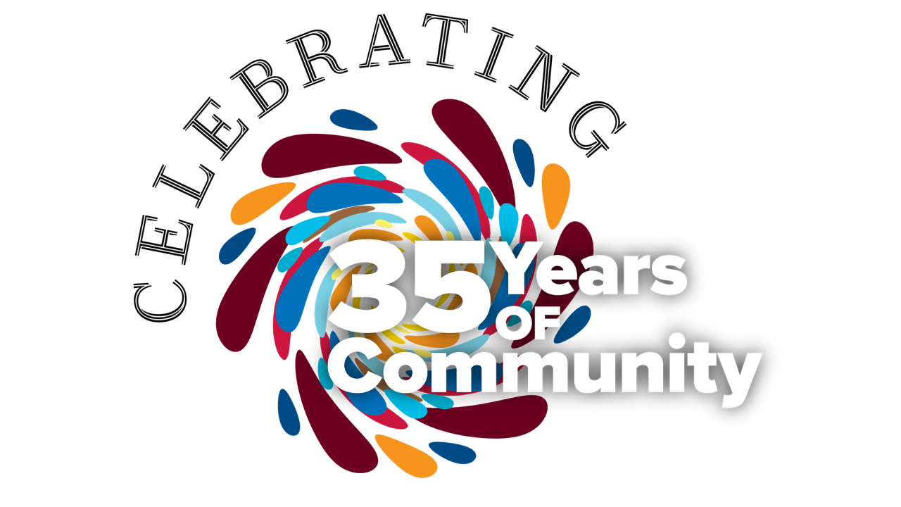 Logo: Celebrating 35 years of Principles of Community