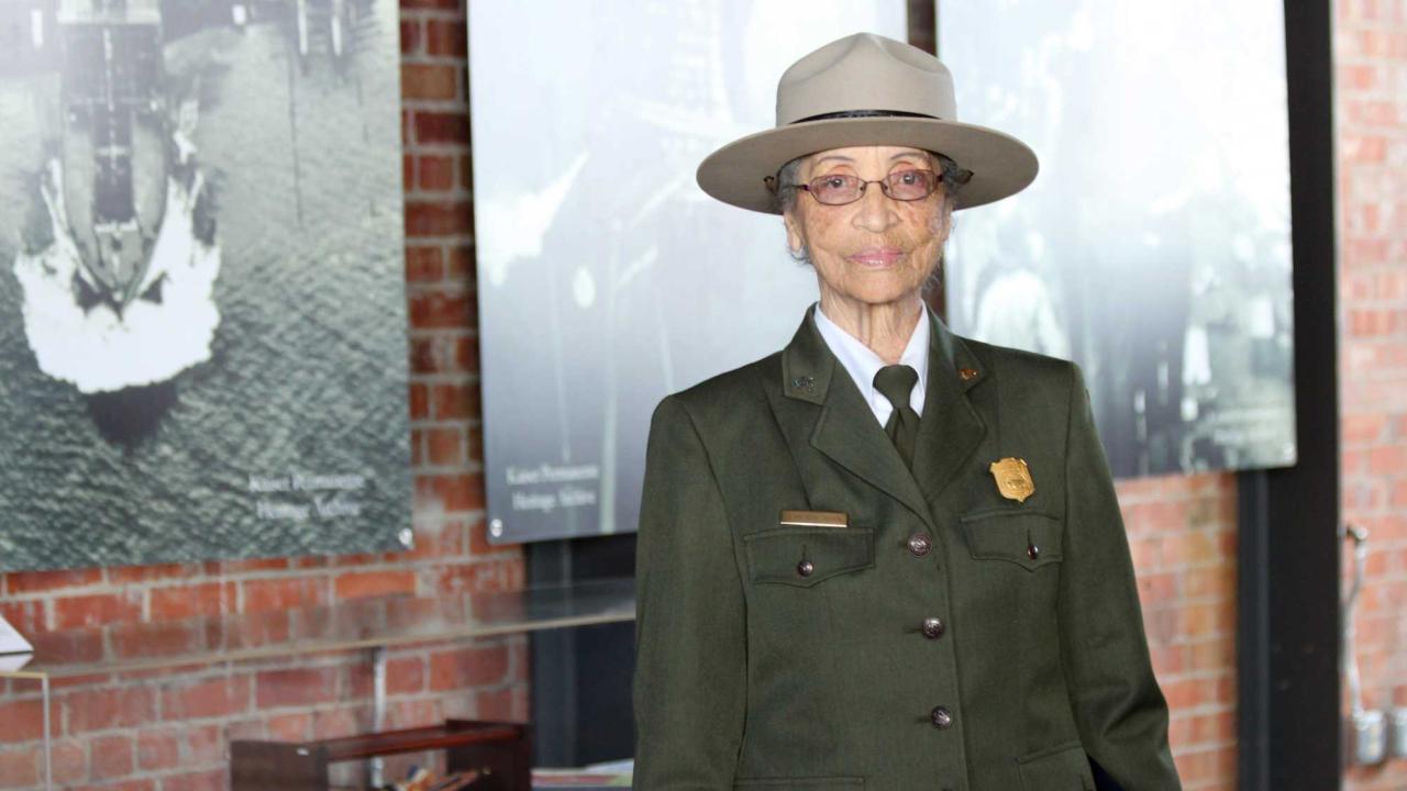 Black woman in uniform