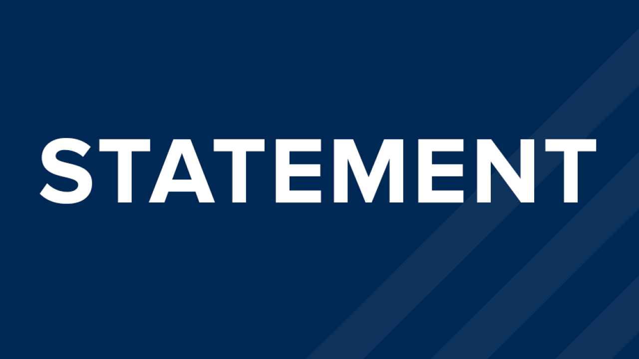 Blue graphic with text: "Statement"