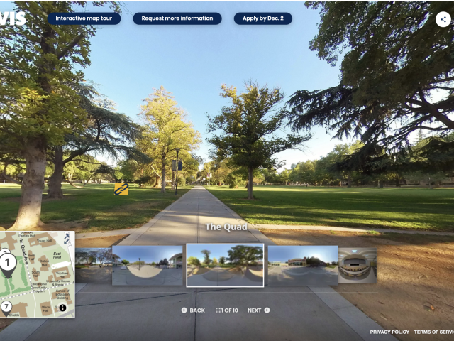 Screenshot of the UC Davis virtual tour