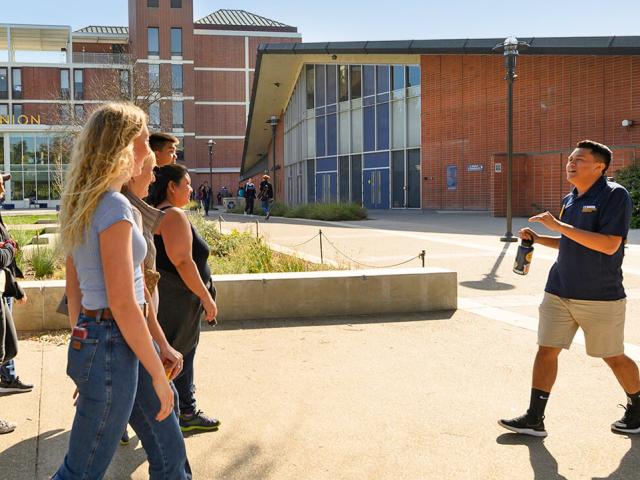 Tour group taking a tour 