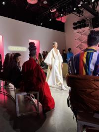 A model struts down the runway wearing Son Jung Wan.