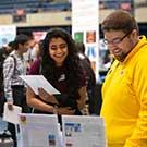 Students at a career fair