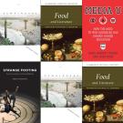 Five book covers, repeated, in two rows