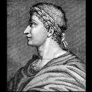 Drawing of Ovid, black and white