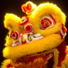 Photo: Golden Lion Turtle Dance Association's lion costume, with two students inside